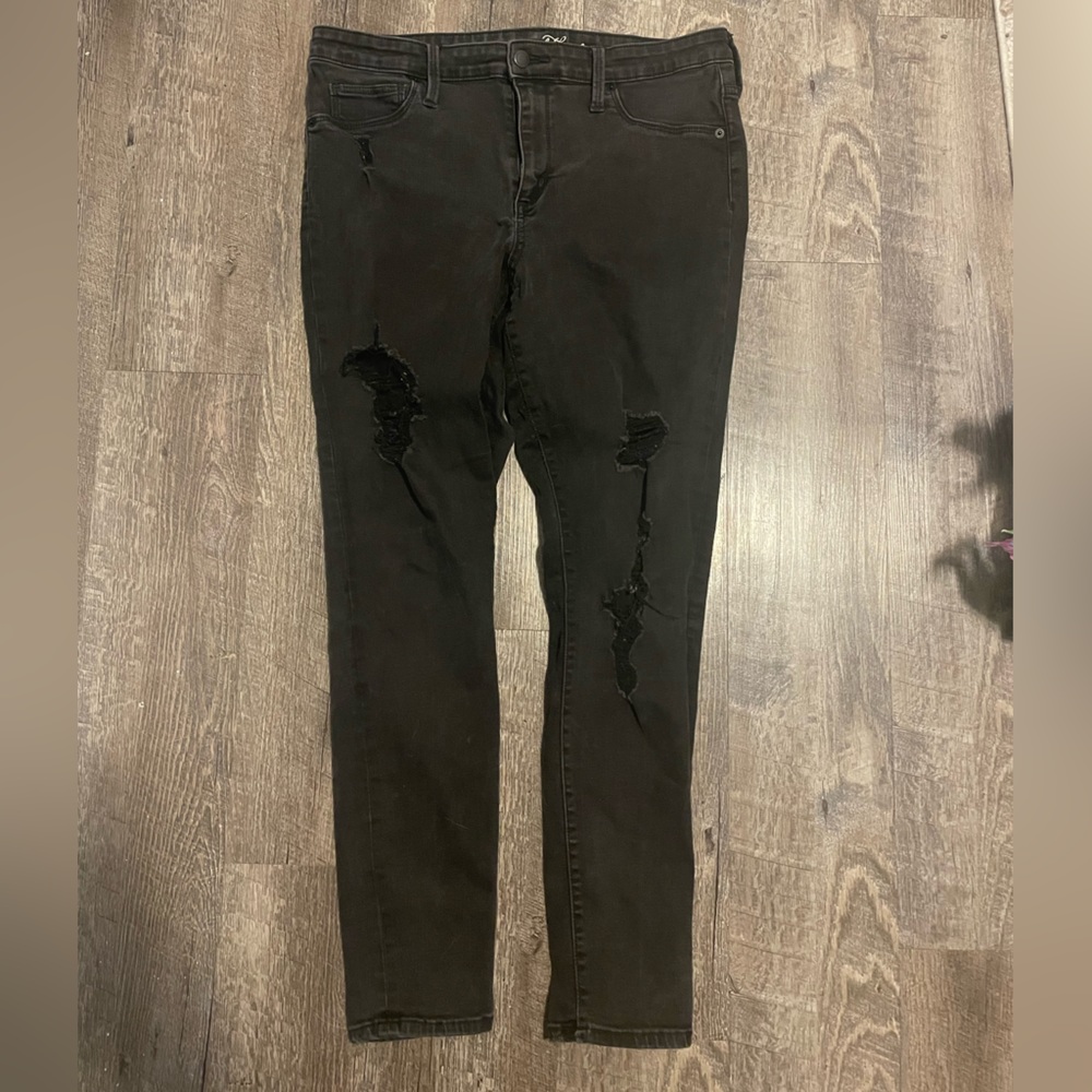 Universal Thread High Rise Jeggings Distressed Black Sz 14